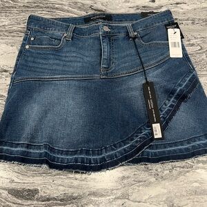 Liverpool Jeans Company Blue Asymmetrical Skater Mini Skirt